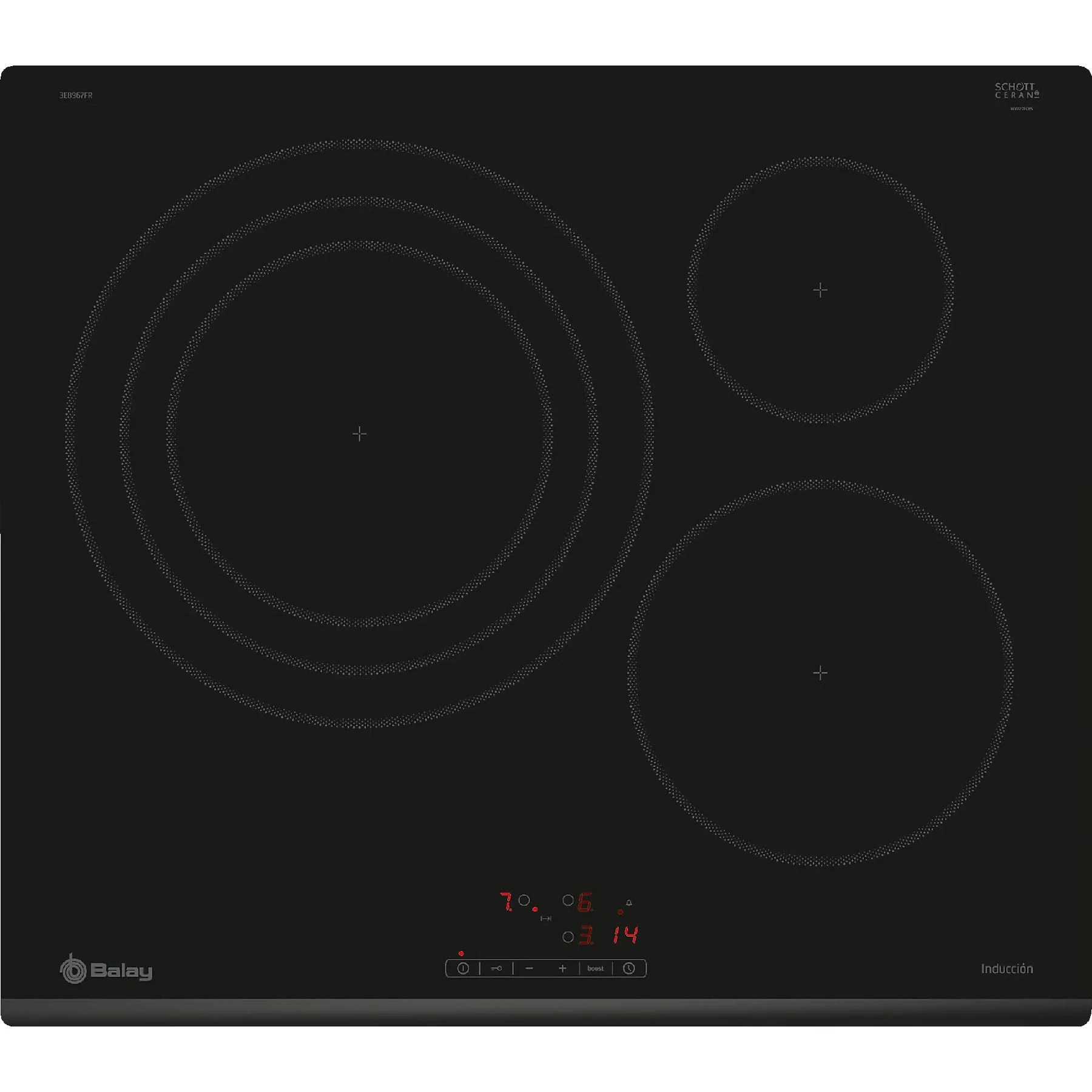 Balay Placa de inducción 3EB967FRE Negro